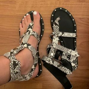 Kendall and Kylie snakeskin sandals